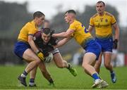 4 July 2021; Damien Comer of Galway in action against David Murray, left, and Cian McKeon of Roscommon during the Connacht GAA Football Senior Championship Semi-Final match between Roscommon and Galway at Dr Hyde Park in Roscommon. Photo by Sam Barnes/Sportsfile