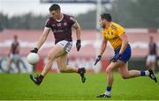 4 July 2021; Shane Walsh of Galway in action against Niall Kilroy of Roscommon during the Connacht GAA Football Senior Championship Semi-Final match between Roscommon and Galway at Dr Hyde Park in Roscommon. Photo by Sam Barnes/Sportsfile