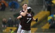 4 July 2021; Matthew Tierney, left, and Johnny Heaney of Galway embrace after their side's victory in the Connacht GAA Football Senior Championship Semi-Final match between Roscommon and Galway at Dr Hyde Park in Roscommon. Photo by Harry Murphy/Sportsfile