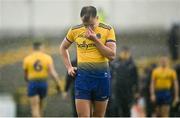 4 July 2021; Enda Smith of Roscommon reacts following his side's defeat in the Connacht GAA Football Senior Championship Semi-Final match between Roscommon and Galway at Dr Hyde Park in Roscommon. Photo by Harry Murphy/Sportsfile
