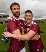 4 July 2021; Westmeath players, Kevin Maguire, left, and Rónan O'Toole after the Leinster GAA Football Senior Championship Quarter-Final match between Laois and Westmeath at Bord Na Mona O'Connor Park in Tullamore, Offaly. Photo by Eóin Noonan/Sportsfile