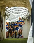 4 July 2021; Tipperary captain Séamus Callanan leads his team out for the Munster GAA Hurling Senior Championship Semi-Final match between Tipperary and Clare at LIT Gaelic Grounds in Limerick. Photo by Stephen McCarthy/Sportsfile