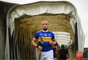 4 July 2021; Tipperary captain Séamus Callanan leads his team out for the Munster GAA Hurling Senior Championship Semi-Final match between Tipperary and Clare at LIT Gaelic Grounds in Limerick. Photo by Stephen McCarthy/Sportsfile