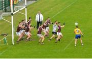 4 July 2021; Ten Galway players protect the goal late in the game during the Connacht GAA Football Senior Championship Semi-Final match between Roscommon and Galway at Dr Hyde Park in Roscommon. Photo by Harry Murphy/Sportsfile