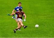 4 July 2021; David Lynch of Westmeath shoots to score his side's second goal during the Leinster GAA Football Senior Championship Quarter-Final match between Laois and Westmeath at Bord Na Mona O'Connor Park in Tullamore, Offaly. Photo by Eóin Noonan/Sportsfile