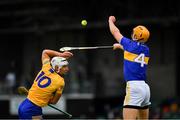 4 July 2021; Barry Heffernan of Tipperary in action against Aron Shanagher of Clare during the Munster GAA Hurling Senior Championship Semi-Final match between Tipperary and Clare at LIT Gaelic Grounds in Limerick. Photo by Ray McManus/Sportsfile