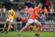 4 July 2021; Rian O'Neill of Armagh celebrates after scoring his side's second goal during the Ulster GAA Football Senior Championship Quarter-Final match between Armagh and Antrim at the Athletic Grounds in Armagh. Photo by David Fitzgerald/Sportsfile