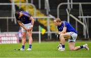 4 July 2021; Patrick Fox, right, and Michael Quinn of Longford after his side's defeat to Meath in their Leinster GAA Football Senior Championship Quarter-Final match at Páirc Tailteann in Navan, Meath. Photo by Seb Daly/Sportsfile