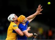 4 July 2021; Séamus Callanan of Tipperary in action against Conor Cleary of Clare during the Munster GAA Hurling Senior Championship Semi-Final match between Tipperary and Clare at LIT Gaelic Grounds in Limerick. Photo by Stephen McCarthy/Sportsfile