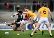 4 July 2021; Conor Turbitt of Armagh shoots to score his side's third goal during the Ulster GAA Football Senior Championship Quarter-Final match between Armagh and Antrim at the Athletic Grounds in Armagh. Photo by David Fitzgerald/Sportsfile