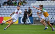 4 July 2021; Neil Flynn of Kildare in action against Carl Stewart of Offaly during the Leinster GAA Football Senior Championship Quarter-Final match between Kildare and Offaly at MW Hire O'Moore Park in Portlaoise, Laois. Photo by Piaras Ó Mídheach/Sportsfile