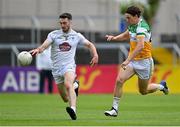 4 July 2021; Kevin Flynn of Kildare in action against Niall McNamee of Offaly during the Leinster GAA Football Senior Championship Quarter-Final match between Kildare and Offaly at MW Hire O'Moore Park in Portlaoise, Laois. Photo by Piaras Ó Mídheach/Sportsfile