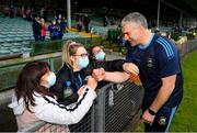 4 July 2021; Tipperary manager Liam Sheedy is congratulated by his wife Margaret and daughters Aisling and Gemma, right, following the Munster GAA Hurling Senior Championship Semi-Final match between Tipperary and Clare at LIT Gaelic Grounds in Limerick. Photo by Stephen McCarthy/Sportsfile