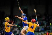 4 July 2021; Willie Connors of Tipperary in action against Rory Hayes and Paul Flanagan of Clare during the Munster GAA Hurling Senior Championship Semi-Final match between Tipperary and Clare at LIT Gaelic Grounds in Limerick. Photo by Ray McManus/Sportsfile