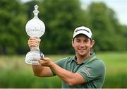 4 July 2021; Lucas Herbert of Australia with the trophy after winning the Dubai Duty Free Irish Open Golf Championship at Mount Juliet Golf Club in Thomastown, Kilkenny. Photo by Ramsey Cardy/Sportsfile