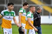 4 July 2021; Niall McNamee of Offaly leaves the pitch after his side's defeat in the Leinster GAA Football Senior Championship Quarter-Final match between Kildare and Offaly at MW Hire O'Moore Park in Portlaoise, Laois. Photo by Piaras Ó Mídheach/Sportsfile