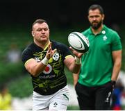 3 July 2021; Dave Kilcoyne of Ireland watched by Ireland head coach Andy Farrell before the International Rugby Friendly match between Ireland and Japan at the Aviva Stadium in Dublin. Photo by Harry Murphy/Sportsfile