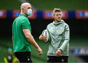 3 July 2021; Ireland defence coach Simon Easterby, right, and forwards coach Paul O'Connell during the International Rugby Friendly match between Ireland and Japan at the Aviva Stadium in Dublin. Photo by Harry Murphy/Sportsfile