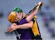 3 July 2021; Simon Donohoe of Wexford is tackled by Eoin Cody of Kilkenny during the Leinster GAA Hurling Senior Championship Semi-Final match between Kilkenny and Wexford at Croke Park in Dublin. Photo by Piaras Ó Mídheach/Sportsfile