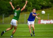 4 July 2021; Dessie Reynolds of Longford in action against Ethan Devine of Meath during the Leinster GAA Football Senior Championship Quarter-Final match between Meath and Longford at Páirc Tailteann in Navan, Meath. Photo by Seb Daly/Sportsfile