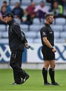4 July 2021; Kildare manager Jack O'Connor with linesman David Gough before the Leinster GAA Football Senior Championship Quarter-Final match between Kildare and Offaly at MW Hire O'Moore Park in Portlaoise, Laois. Photo by Piaras Ó Mídheach/Sportsfile