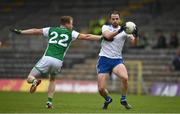 3 July 2021; Conor Boyle of Monaghan in action against Aidan Breen of Fermanagh during the Ulster GAA Football Senior Championship Quarter-Final match between Monaghan and Fermanagh at St Tiernach’s Park in Clones, Monaghan. Photo by Sam Barnes/Sportsfile