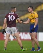 4 July 2021; Damien Comer of Galway and Brian Stack of Roscommon shake hands after the Connacht GAA Football Senior Championship Semi-Final match between Roscommon and Galway at Dr Hyde Park in Roscommon. Photo by Sam Barnes/Sportsfile