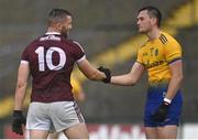 4 July 2021; Damien Comer of Galway and Brian Stack of Roscommon shake hands after the Connacht GAA Football Senior Championship Semi-Final match between Roscommon and Galway at Dr Hyde Park in Roscommon. Photo by Sam Barnes/Sportsfile