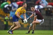 4 July 2021; Brian Stack of Roscommon in action against Matthew Tierney of Galway during the Connacht GAA Football Senior Championship Semi-Final match between Roscommon and Galway at Dr Hyde Park in Roscommon. Photo by Sam Barnes/Sportsfile