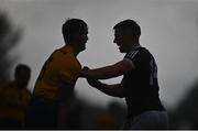 4 July 2021; Brian Stack of Roscommon, left, and Shane Walsh of Galway tussle during the Connacht GAA Football Senior Championship Semi-Final match between Roscommon and Galway at Dr Hyde Park in Roscommon. Photo by Sam Barnes/Sportsfile