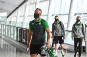 6 July 2021; Alan Mannus of Shamrock Rovers pictured at Dublin Airport prior to their departure for Bratislava for their UEFA Champions League First Qualifying Round 1st leg against Slovan Bratislava. Photo by Sam Barnes/Sportsfile