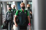 6 July 2021; Liam Scales of Shamrock Rovers pictured at Dublin Airport prior to their departure for Bratislava for their UEFA Champions League First Qualifying Round 1st leg against Slovan Bratislava. Photo by Sam Barnes/Sportsfile