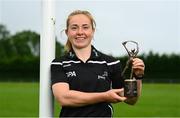 6 July 2021; Katie Nolan of Kilkenny with the PwC GPA Women’s Player of the Month Award in camogie for June at St Martins GAA club in Kilkenny. Photo by Harry Murphy/Sportsfile