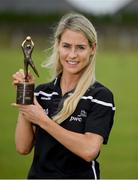 6 July 2021; Cork footballer Orla Finn with her PwC GPA Women’s Player of the Month Award in Football for June in Kinsale GAA Club in Cork. Photo by Daire Brennan/Sportsfile