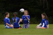 6 July 2021; Cora Sweetman, age 8, with other participants during a Bank of Ireland Leinster Rugby Summer Camp at Wexford Wanderers RFC in Wexford. Photo by Matt Browne/Sportsfile