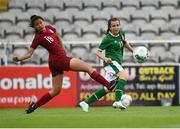 6 July 2021; Lia O'Leary of Republic of Ireland in action against Dream Surin of England during the Women's U16 International Friendly match between Republic of Ireland and England at RSC in Waterford. Photo by Harry Murphy/Sportsfile