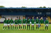 6 July 2021; The Republic of Ireland team before the Women's U16 International Friendly match between Republic of Ireland and England at RSC in Waterford. Photo by Harry Murphy/Sportsfile