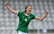6 July 2021; Aoibhe Fleming of Republic of Ireland celebrates after scoring her side's second goal during the Women's U16 International Friendly match between Republic of Ireland and England at RSC in Waterford. Photo by Harry Murphy/Sportsfile