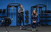 7 July 2021; Clare footballer Gary Brennan and Galway Camogie player Orlaith McGrath in attendance at the GPA and Setanta College Launch Extended Postgraduate Scholarships at Setanta Wellness Galway in Galway. Photo by Ray Ryan/Sportsfile