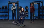 7 July 2021; Clare footballer Gary Brennan, left, Galway Camogie player Orlaith McGrath and Colm Begley, GPA, in attendance at the GPA and Setanta College Launch Extended Postgraduate Scholarships at Setanta Wellness Galway in Galway. Photo by Ray Ryan/Sportsfile