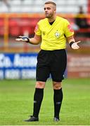 3 July 2021; Referee Mark Patchell during the SSE Airtricity Women's National League match between Shelbourne and Peamount United at Tolka Park in Dublin. Photo by Eóin Noonan/Sportsfile