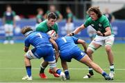 7 July 2021; Harry Sheridan of Ireland is tackled by Luca Rizzoli and Ross Micheal Vintcent of Italy during the U20 Six Nations Rugby Championship match between Italy and Ireland at Cardiff Arms Park in Cardiff, Wales. Photo by Gareth Everitt/Sportsfile