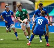 7 July 2021; Jude Postlethwaite of Ireland breaks away during the U20 Six Nations Rugby Championship match between Italy and Ireland at Cardiff Arms Park in Cardiff, Wales. Photo by Gareth Everitt/Sportsfile