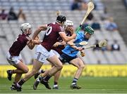 3 July 2021; James Madden of Dublin in action against Galway players, from left, Darren Morrissey, Joseph Cooney, and Joe Canning during the Leinster GAA Hurling Senior Championship Semi-Final match between Dublin and Galway at Croke Park in Dublin. Photo by Piaras Ó Mídheach/Sportsfile