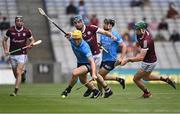3 July 2021; Daire Gray of Dublin in action against Conor Cooney and Cathal Mannion, right, of Galway during the Leinster GAA Hurling Senior Championship Semi-Final match between Dublin and Galway at Croke Park in Dublin. Photo by Piaras Ó Mídheach/Sportsfile