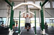 9 July 2021; Greg O'Shea during an Ireland Men’s Rugby Sevens gym session at the Sport Ireland Campus in Dublin. With just over two weeks until the 2020 Tokyo Games commence, the Sport Ireland Campus has been hosting Ireland’s Tokyo bound athletes and teams as they make their final preparations for the Olympic and Paralympic Games. Irish athletes from a multitude of sports have been using the world class facilities including; Olympic veteran and modern pentathlete, Natalya Coyle, Paralympic swimmer Ellen Keane, gymnast Rhys McClenaghan and the Ireland women’s hockey team and Ireland Men’s Rugby Sevens team. Photo by David Fitzgerald/Sportsfile