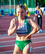 8 July 2021; Molly Scott of Ireland after competing in the Women's 100m semi-final during day one of the European Athletics U23 Championships at the Kadriorg Stadium in Tallinn, Estonia. Photo by Marko Mumm/Sportsfile