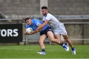 8 July 2021; Luke Swan of Dublin in action against Malachy Stone of Wicklow during the EirGrid Leinster GAA Football U20 Championship Quarter-Final match between Dublin and Wicklow at Parnell Park in Dublin. Photo by Daire Brennan/Sportsfile