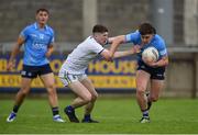 8 July 2021; Fionn Murray of Dublin in action against Tom Moran of Wicklow during the EirGrid Leinster GAA Football U20 Championship Quarter-Final match between Dublin and Wicklow at Parnell Park in Dublin. Photo by Daire Brennan/Sportsfile