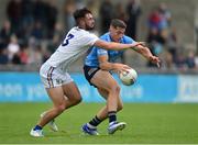 8 July 2021; Luke Swan of Dublin in action against Malachy Stone of Wicklow during the EirGrid Leinster GAA Football U20 Championship Quarter-Final match between Dublin and Wicklow at Parnell Park in Dublin. Photo by Daire Brennan/Sportsfile